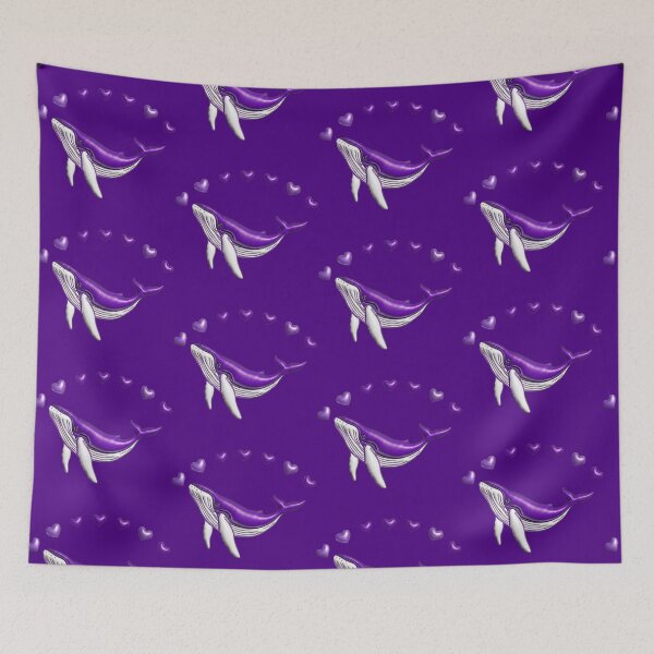 Item preview, Purple Whale Hearts Bioluminescent Art designed and sold by RakyLaky.