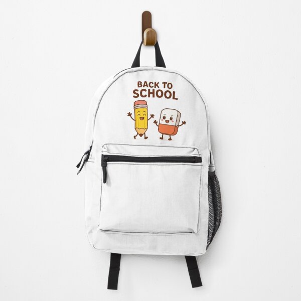 Item preview, Happy Pencil and Eraser Characters Waving – Back to School Cartoon Design designed and sold by ANiyati.