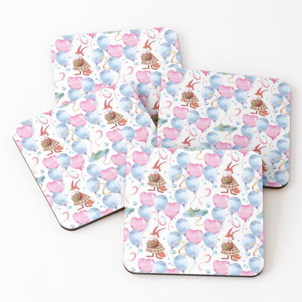 Item preview, Birthday Fox Watercolor Pattern designed and sold by White Rabbit Design .