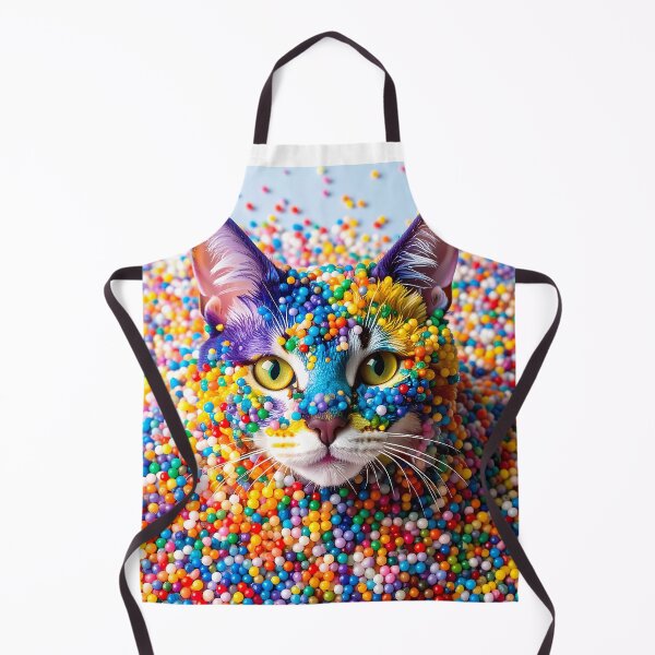 Item preview, Psychedelic Cat in Colorful Beads designed and sold by ToxicInkArt.