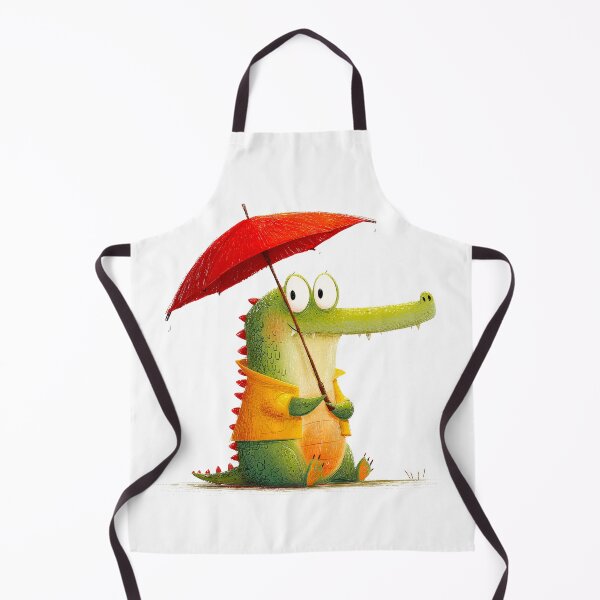 Item preview, Cute alligator with a red umbrella designed and sold by Baart72.