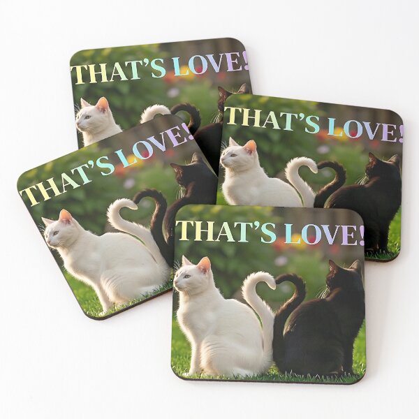 Item preview, Yin and Yang Heart Tails Cat Couple. Cute love design. designed and sold by ToxicInkArt.