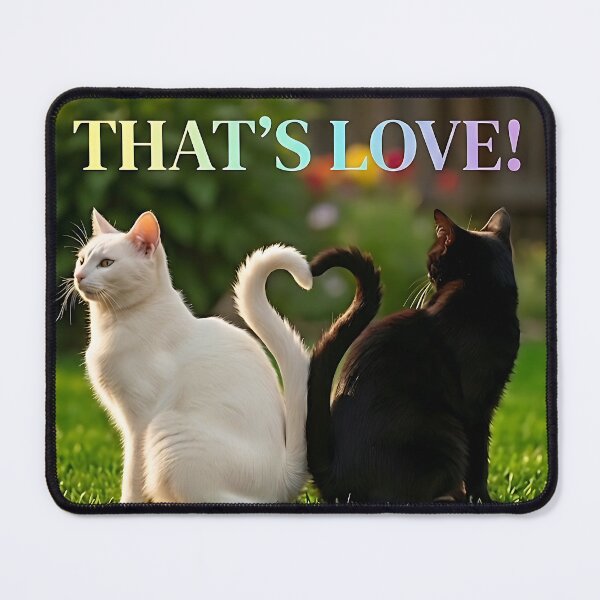 Item preview, Yin and Yang Heart Tails Cat Couple. Cute love design. designed and sold by ToxicInkArt.