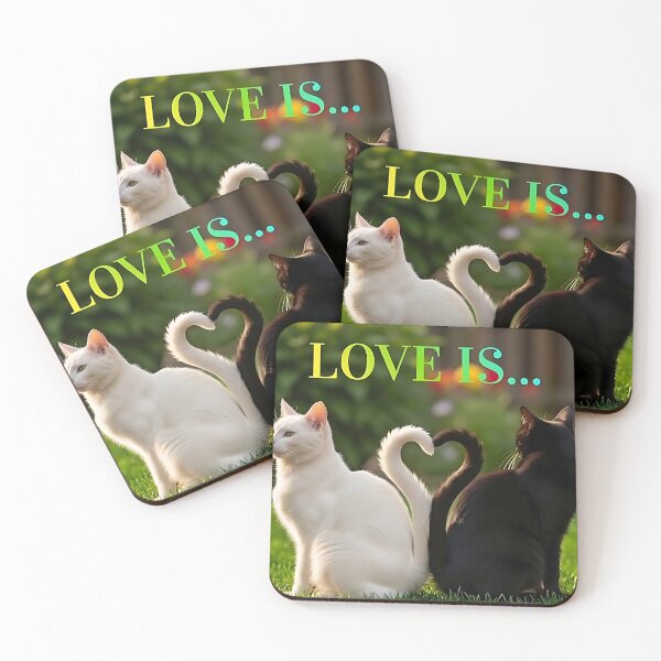 Item preview, Love Is Two Cats Heart Tails designed and sold by ToxicInkArt.