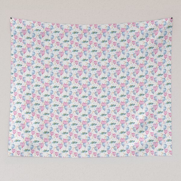 Item preview, Pastel Birthday Balloons Pattern designed and sold by SashaZinch.