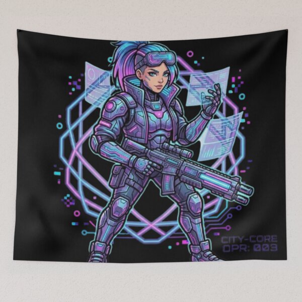Item preview, Cyberpunk Female Soldier Anime Sci-Fi Warrior designed and sold by Dream Weave Studio.