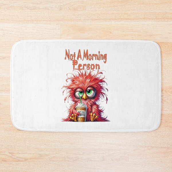 Item preview, Grumpy bird with coffee and text designed and sold by LoneAngel.