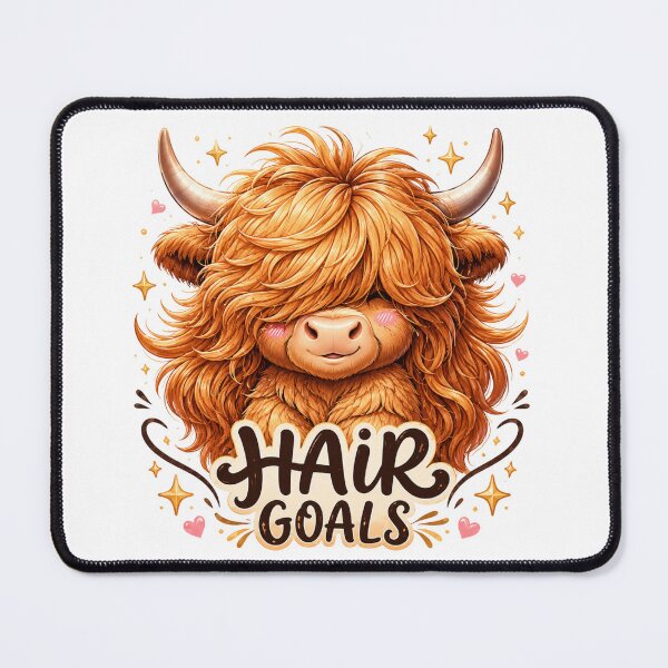 Item preview, Hair Goals Highland Cow | Cute Kawaii Scottish Cow with Fabulous Hair designed and sold by MarekoraStudio.