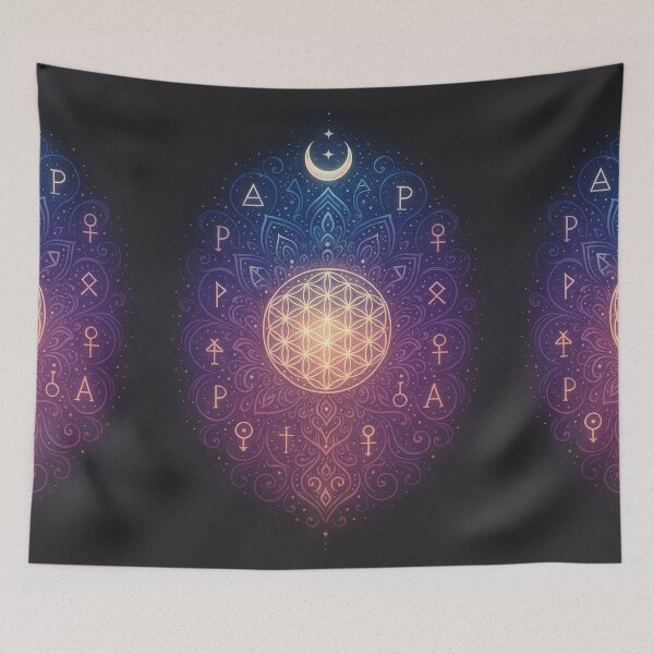 Item preview, Cosmic Sacred Geometry Flower of Life designed and sold by NoNameDrops.