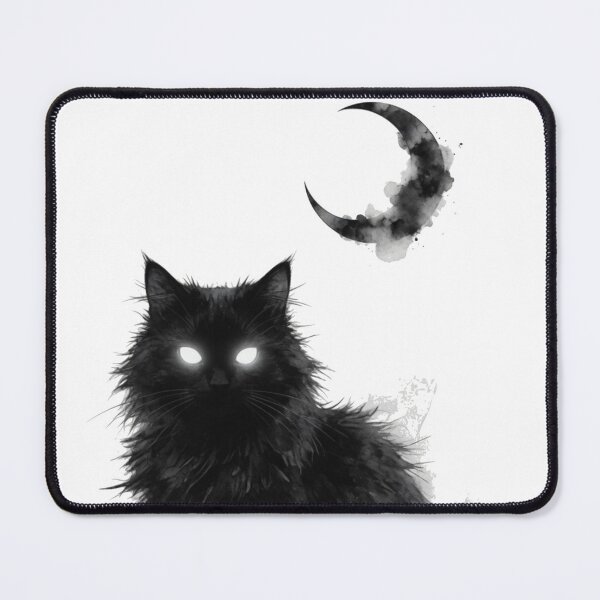 Item preview, Glowing Eyes Black Cat Under Crescent Moon designed and sold by Spiritualwall.