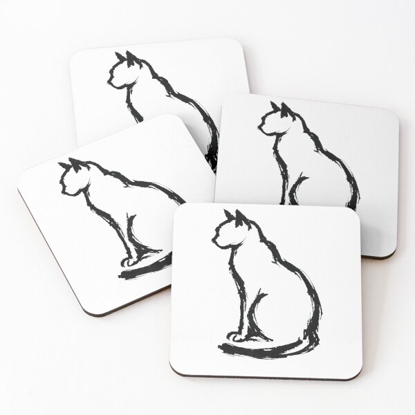 Item preview, Cat Ink Brush Art Sticker Sumi-e Cat Lover T-Shirt designed and sold by barbastyle.