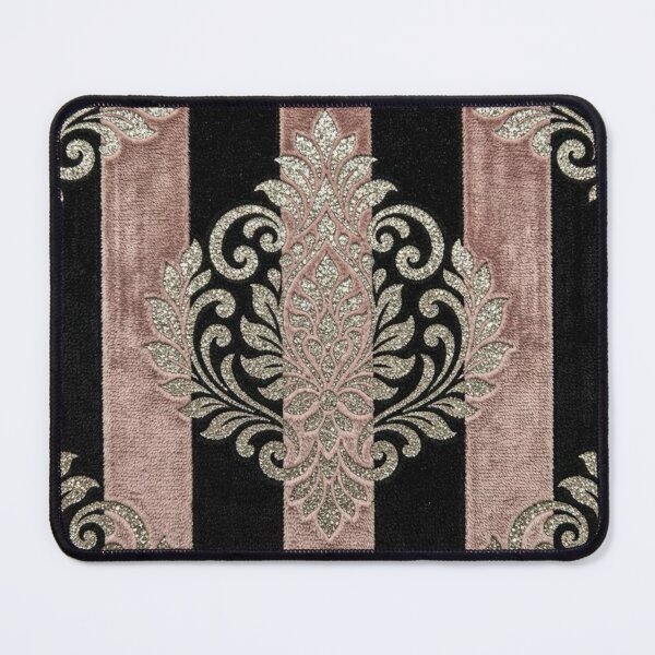 Item preview, Black & Mauve Striped Faux Crush Velvet Damask designed and sold by DesignsByPrnces.