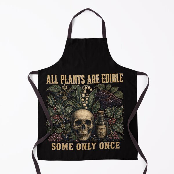 Item preview, All Plants Are Edible Some Only Once - Dark Botanical Graphic Tshir designed and sold by Hannah  Pillic.