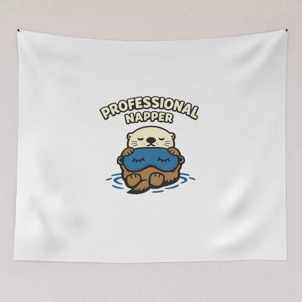 Item preview, Minimalist Tiny Sea Otter Professional Napper Arched Sticker⁠ designed and sold by MIROUZ2000.
