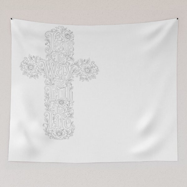 Item preview, Jesus The Way The Truth The Life Christian Cross designed and sold by JMDesignHub.