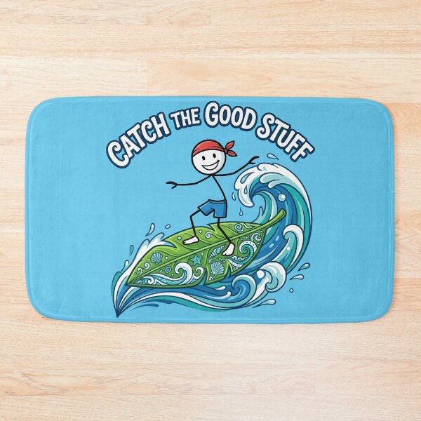 Item preview, Catch the Good Stuff | Coastal Breeze Stickman Summer Design designed and sold by Chroma Dreams .