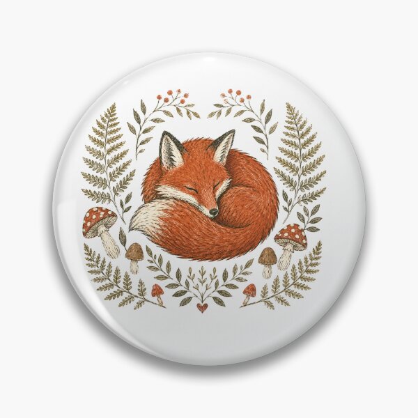 Item preview, Cozy Sleeping Fox – Cottagecore Woodland Forest Art designed and sold by Prints-Things.