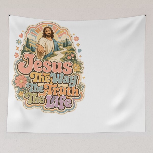 Item preview, Retro Jesus The Way The Truth The Life Christian Faith designed and sold by JMDesignHub.