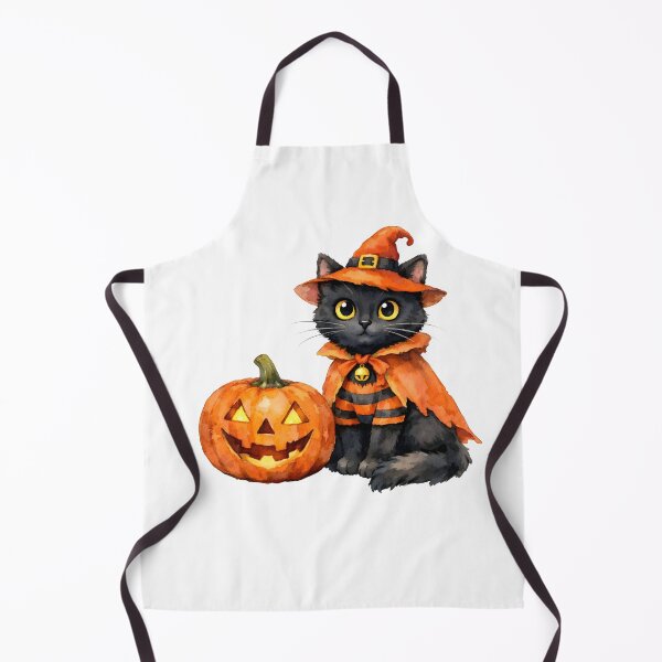 Item preview, Watercolor Halloween Black Cat and Jack-o-Lantern designed and sold by silviaol.