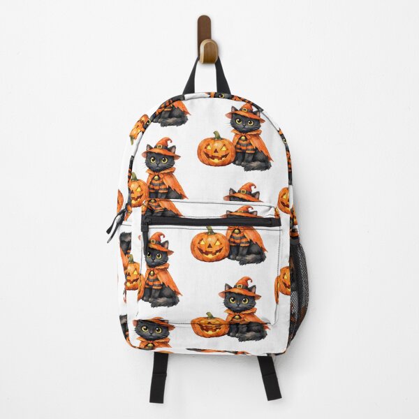Item preview, Watercolor Halloween Black Cat and Jack-o-Lantern designed and sold by silviaol.