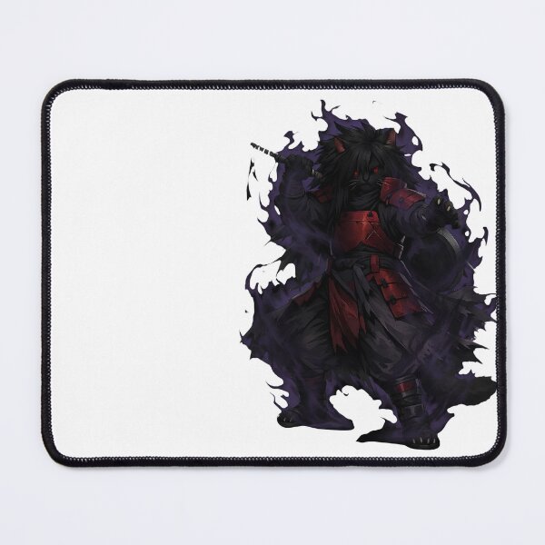 Item preview, Mystical Red Eyed Samurai Cat Art - Anime Ninja Silhouette designed and sold by FANTASYoDarknes.