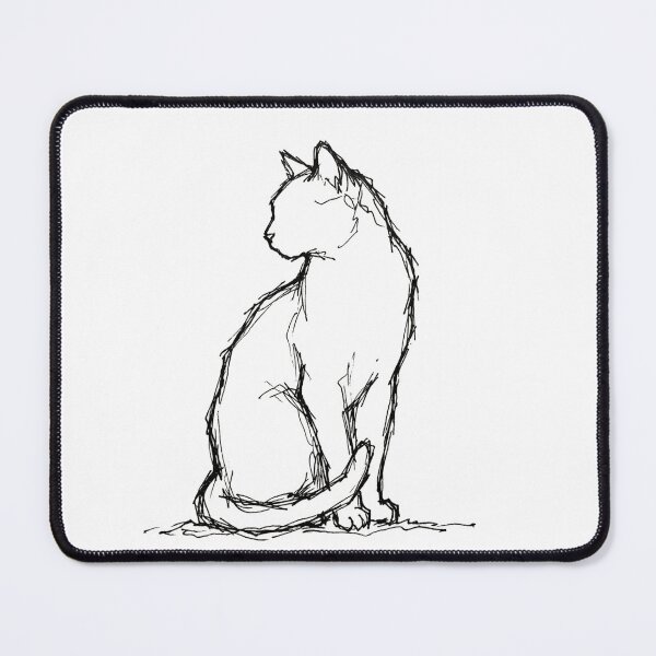 Item preview, Cat Fine Pen Sketch Sticker Minimalist Cat Art Gift designed and sold by barbastyle.