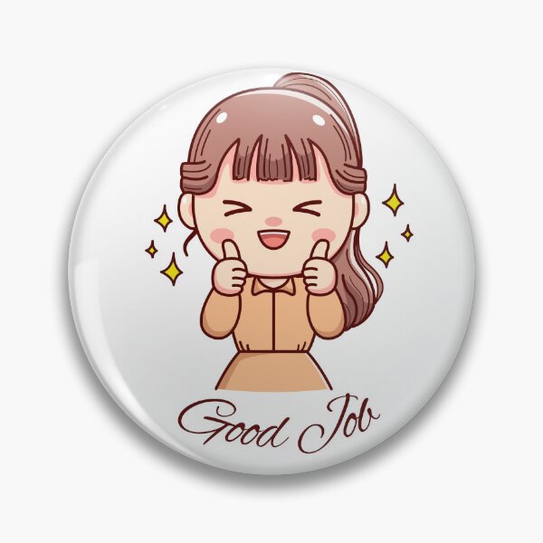Item preview, Cute Kawaii Chibi Girl Good Job Thumbs Up Sticker designed and sold by UniqueVibesArt.