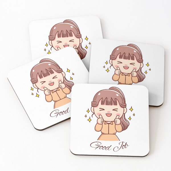 Item preview, Cute Kawaii Chibi Girl Good Job Thumbs Up Sticker designed and sold by UniqueVibesArt.