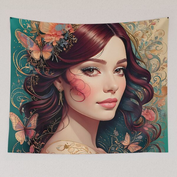 Item preview, Fairytale Dreamscape - Enchanted Botanical Portrait designed and sold by ToxicInkArt.
