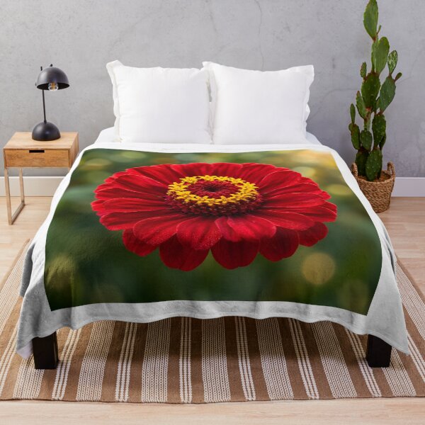 Item preview, Luxury Botanical Serenity – Scarlet Zinnia designed and sold by Violafleurviolett.