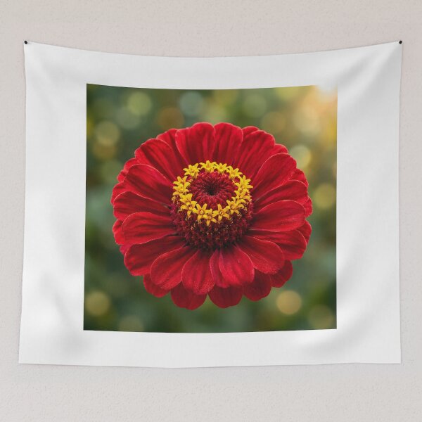 Item preview, Luxury Botanical Serenity – Scarlet Zinnia designed and sold by Violafleurviolett.