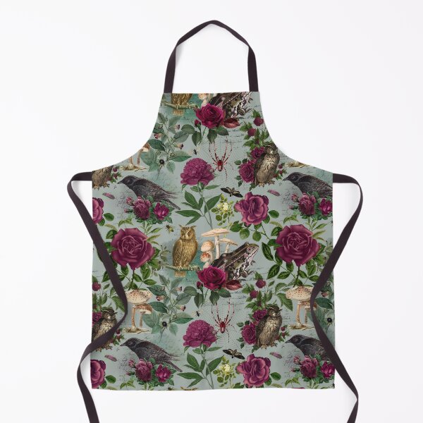 Item preview, Burgundy Flowers and Forest Nature Moody Goblincore Pattern - Teal designed and sold by CanisArt.