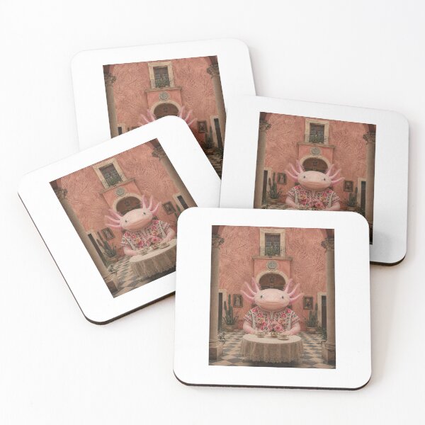 Item preview, Whimsical Axolotl Tea Party Surreal Mexican Art designed and sold by marianka91.