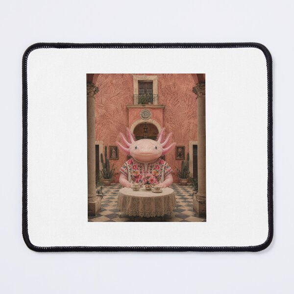 Item preview, Whimsical Axolotl Tea Party Surreal Mexican Art designed and sold by marianka91.