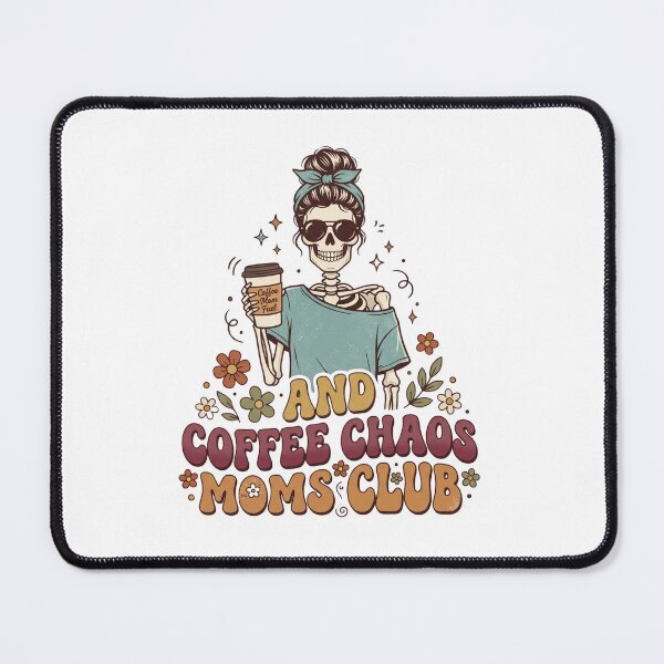 Item preview, Coffee Chaos Moms Club Retro Floral Skeleton Mom Design designed and sold by DariaOltes.