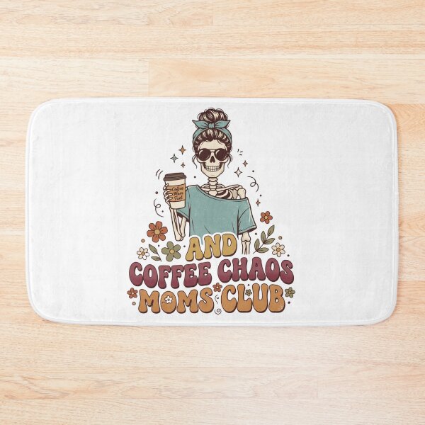 Item preview, Coffee Chaos Moms Club Retro Floral Skeleton Mom Design designed and sold by DariaOltes.