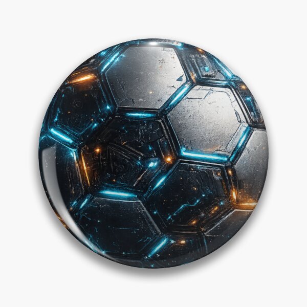 Item preview, Neon Tech Futuristic Soccer Ball Blue Orange Glow – Sci Fi Football Art | Soccer Fan Gift designed and sold by irfanshikh.