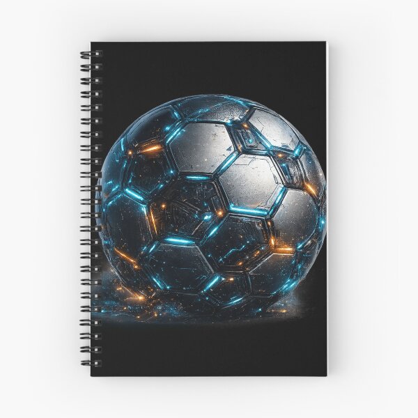 Item preview, Neon Tech Futuristic Soccer Ball Blue Orange Glow – Sci Fi Football Art | Soccer Fan Gift designed and sold by irfanshikh.