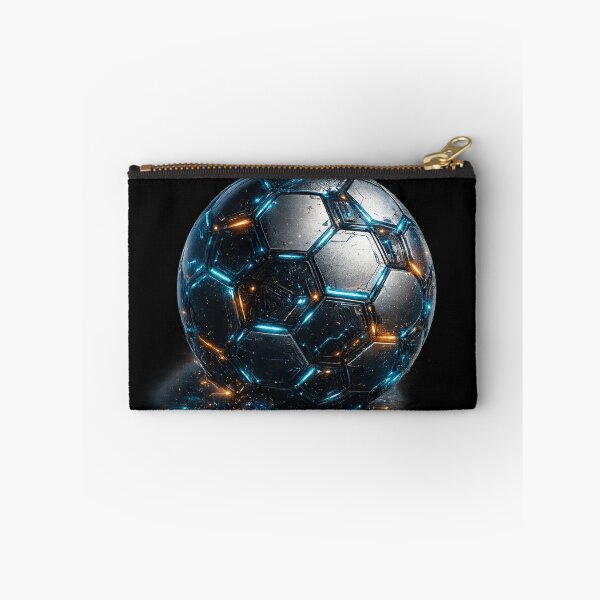 Item preview, Neon Tech Futuristic Soccer Ball Blue Orange Glow – Sci Fi Football Art | Soccer Fan Gift designed and sold by irfanshikh.