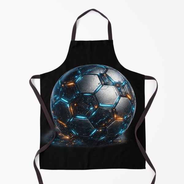 Item preview, Neon Tech Futuristic Soccer Ball Blue Orange Glow – Sci Fi Football Art | Soccer Fan Gift designed and sold by irfanshikh.