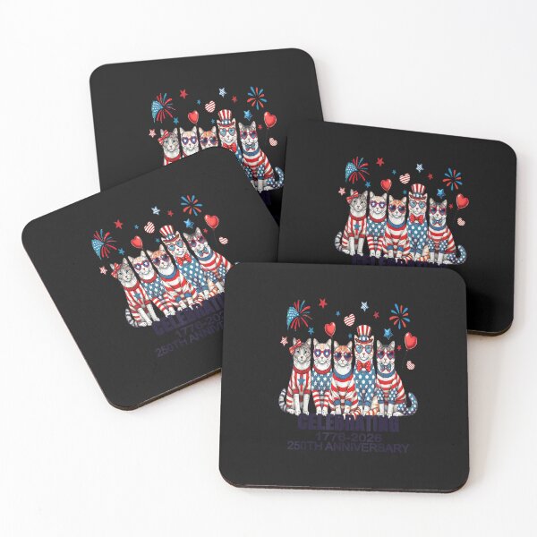 Item preview, Celebrating 1776-2026 250th Anniversary Patriotic Cats Fourth Of July designed and sold by GrumpySableye.