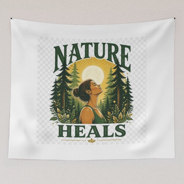 Item preview, Nature Heals | Forest Woman Illustration designed and sold by Trail Echo Prints.
