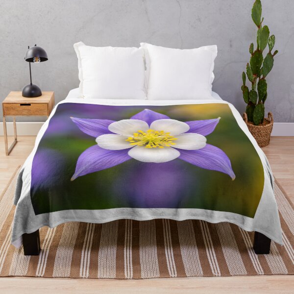 Item preview, Luxury Botanical - Blue Columbine designed and sold by Violafleurviolett.