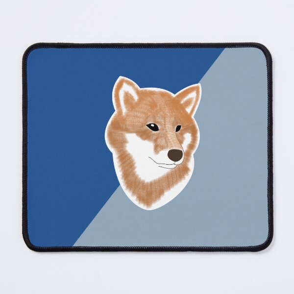 Item preview, Two toned colors (blue, pale blue) with red Shiba Inu designed and sold by ShibaCruise-On.