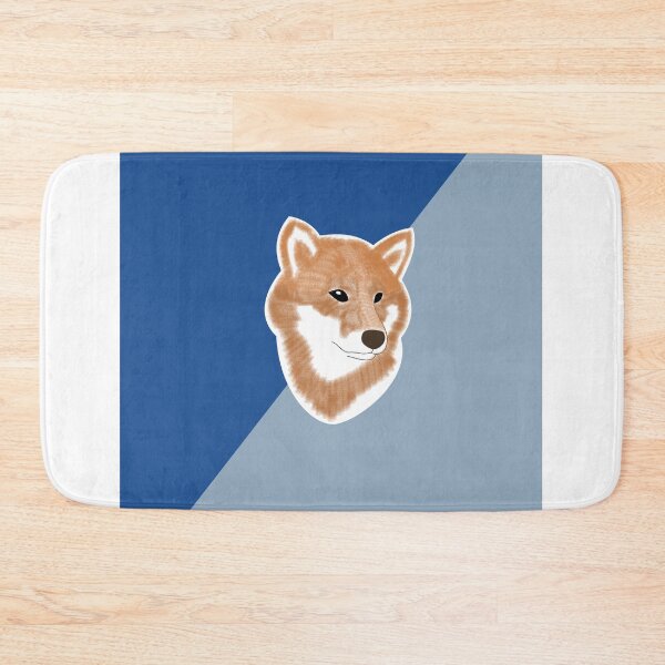 Item preview, Two toned colors (blue, pale blue) with red Shiba Inu designed and sold by ShibaCruise-On.