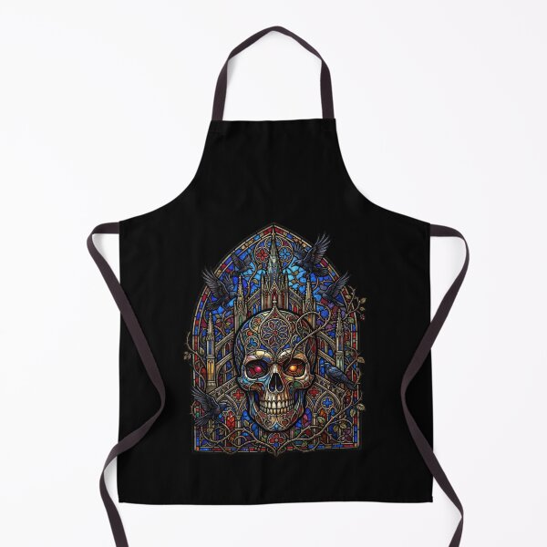 Item preview, Gothic Stained Glass Skull with Ravens designed and sold by David Mateo ArtWorks.