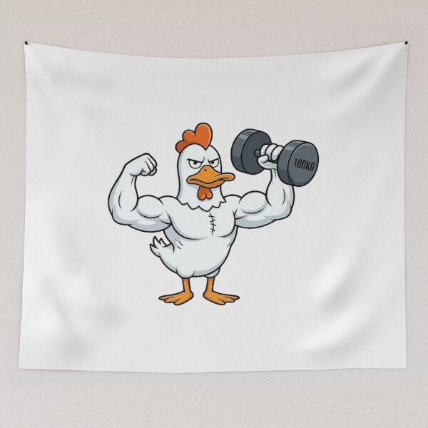 Item preview, Too Strong To Fry – Funny Muscular Chicken Gym Workout Design designed and sold by Charonde.