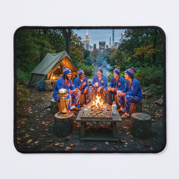 Item preview, Jalen Brunson Campfire With NY Knicks Super Fans designed and sold by Home Decor Art.