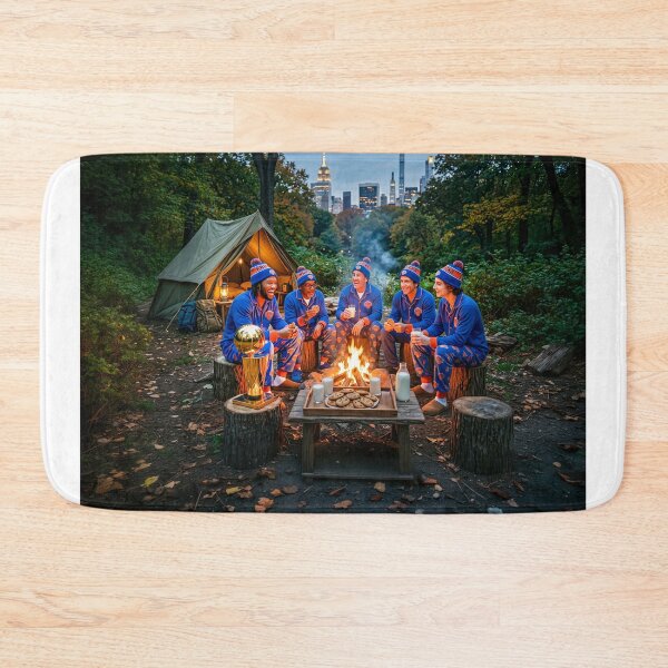 Item preview, Jalen Brunson Campfire With NY Knicks Super Fans designed and sold by Home Decor Art.