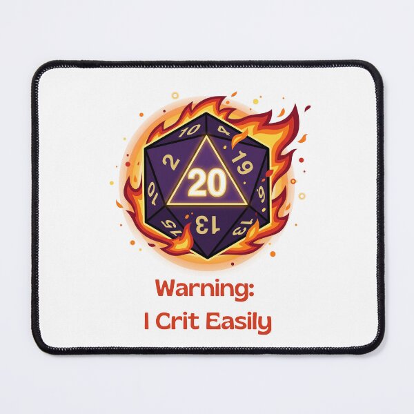 Item preview, Tabletop RPG Warning I Crit Easily D20 Dice designed and sold by SW Shop.